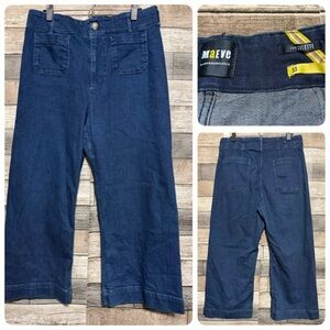 Maeve Colette Dark blue Wide-Leg Cropped Jeans